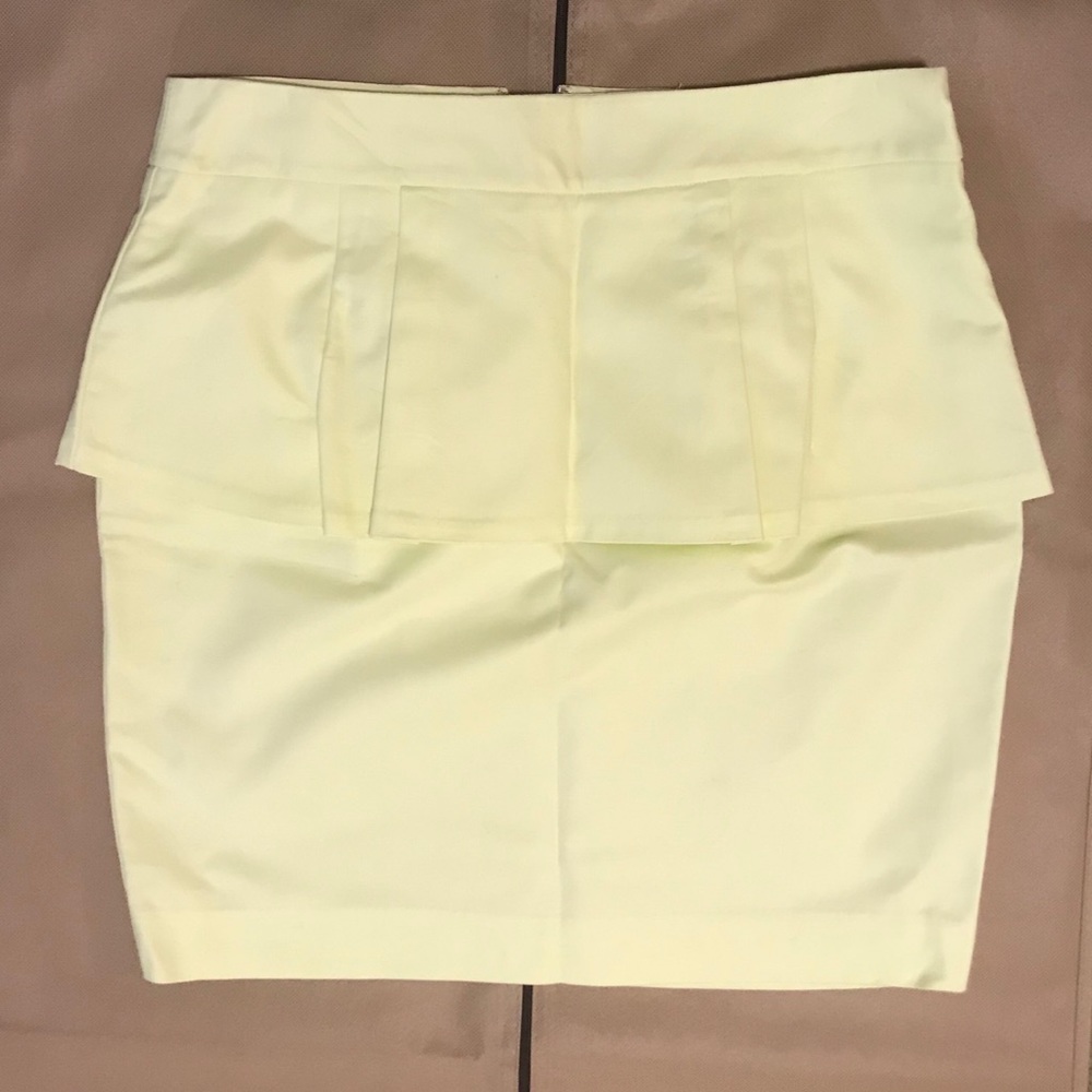 Peplum pastel yellow high rise skirt
